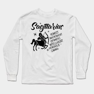 Sagittarius Zodiac Sign Positive Personality Traits Long Sleeve T-Shirt